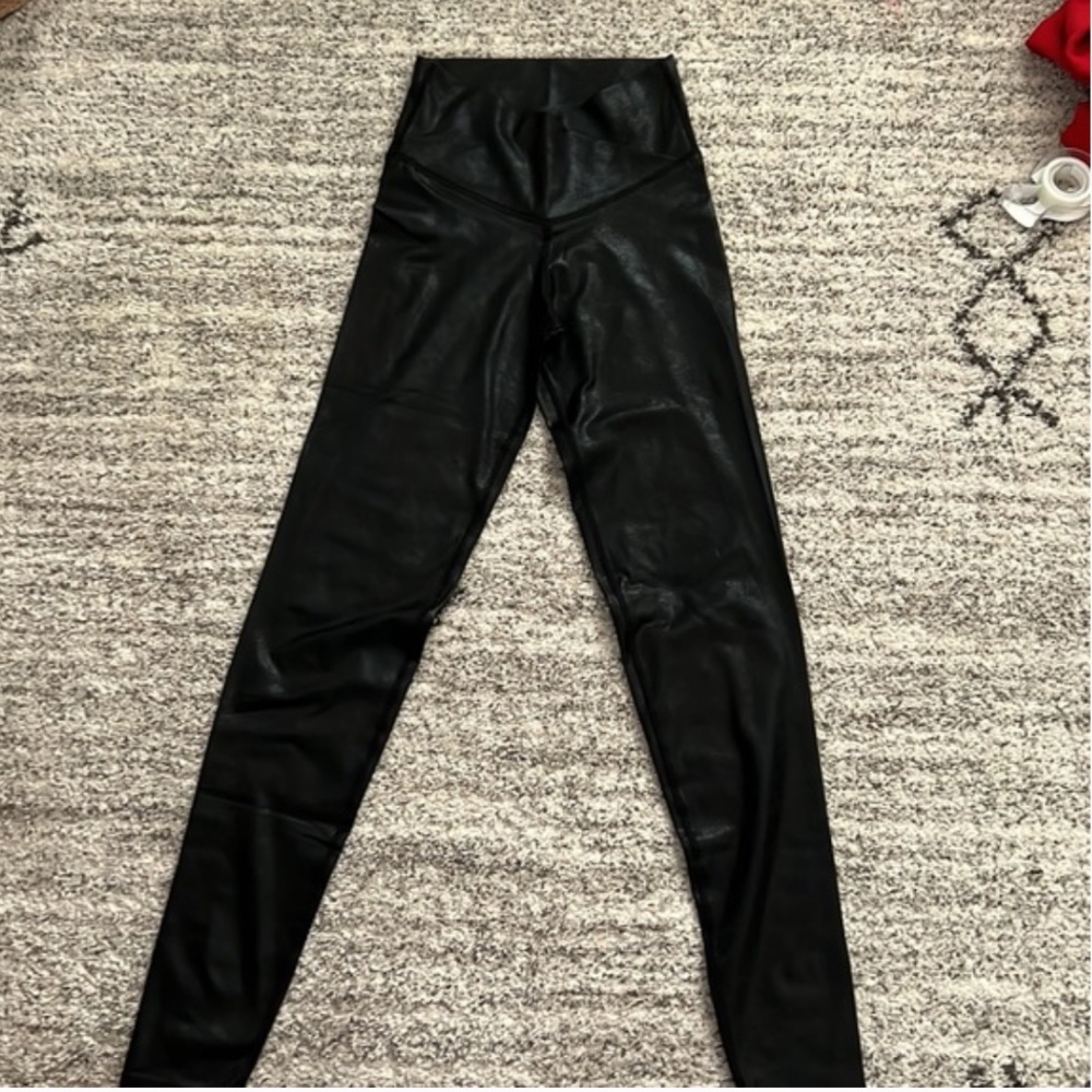 Brand new pink lily faux leather crossover leggings